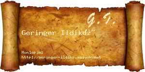 Geringer Ildikó névjegykártya