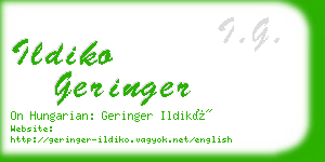 ildiko geringer business card